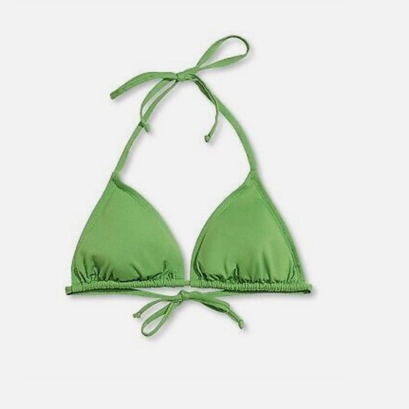 NWT LIBERTY & JUSTICE BIKINI TOP, TRIANGLE- GREEN, REMOVABLE PADS -BEACH, POOL - Picture 4 of 6